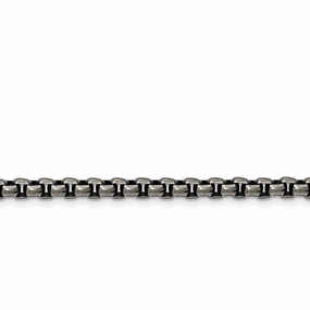 Stainless Steel Antiqued and Polished 3.9mm Rounded Box Chain | SRN1893