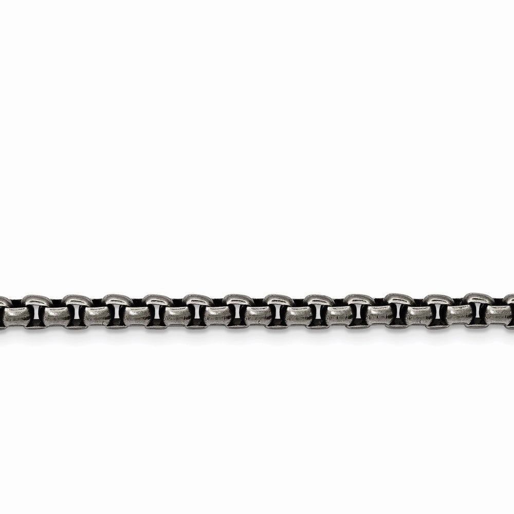 Stainless Steel Antiqued and Polished 3.9mm Rounded Box Chain | SRN1893