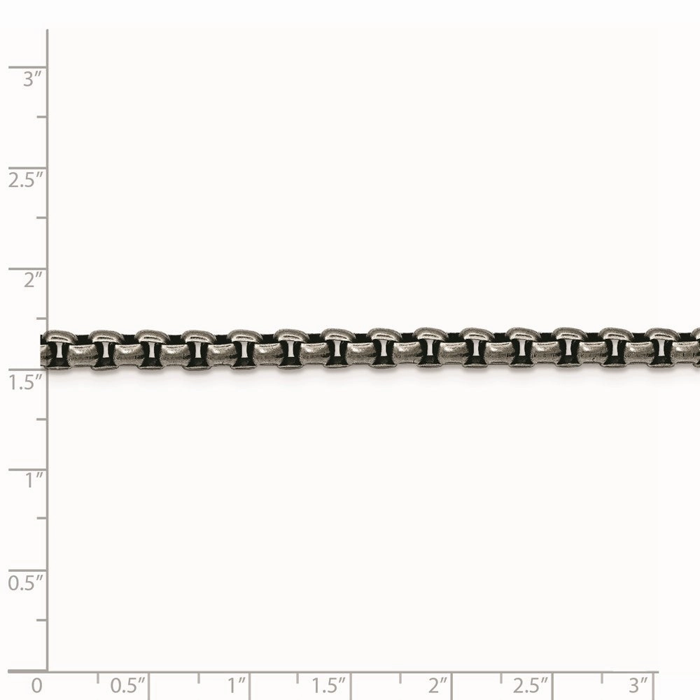 Stainless Steel Antiqued and Polished 3.9mm Rounded Box Chain | SRN1893