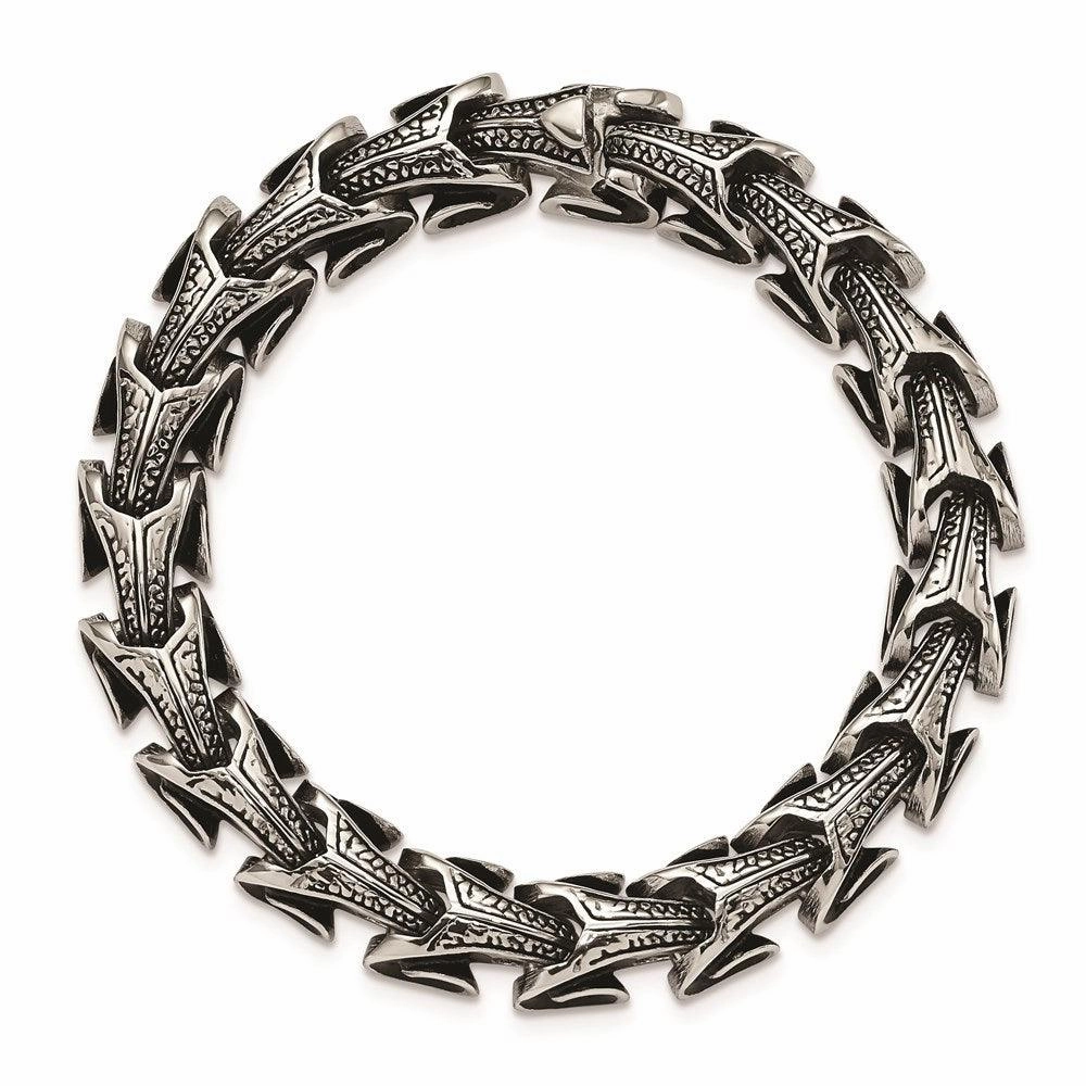 Stainless Steel Antiqued Bracelet