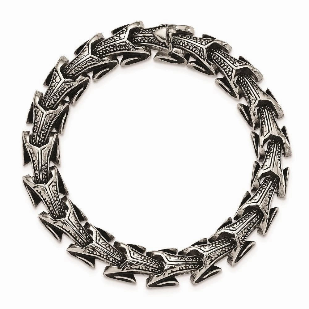 Stainless Steel Antiqued Bracelet