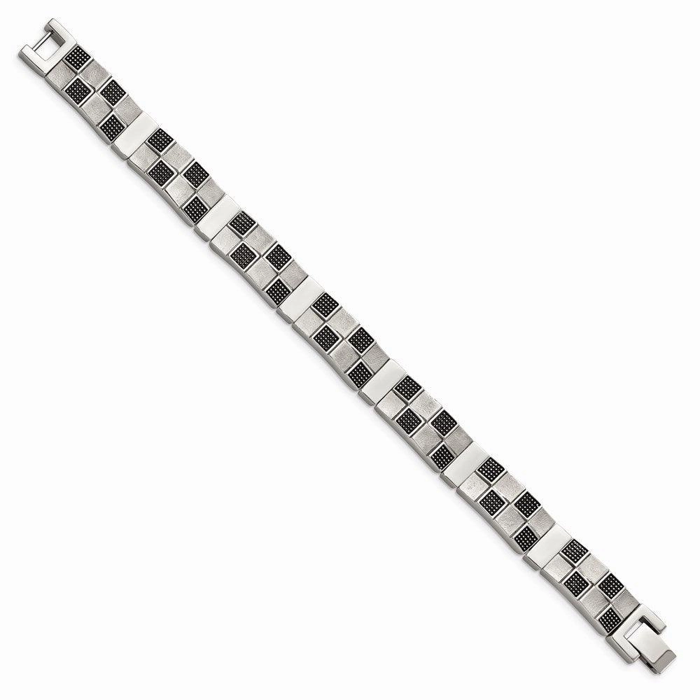 Stainless Steel Antiqued Brushed and Polished Bracelet