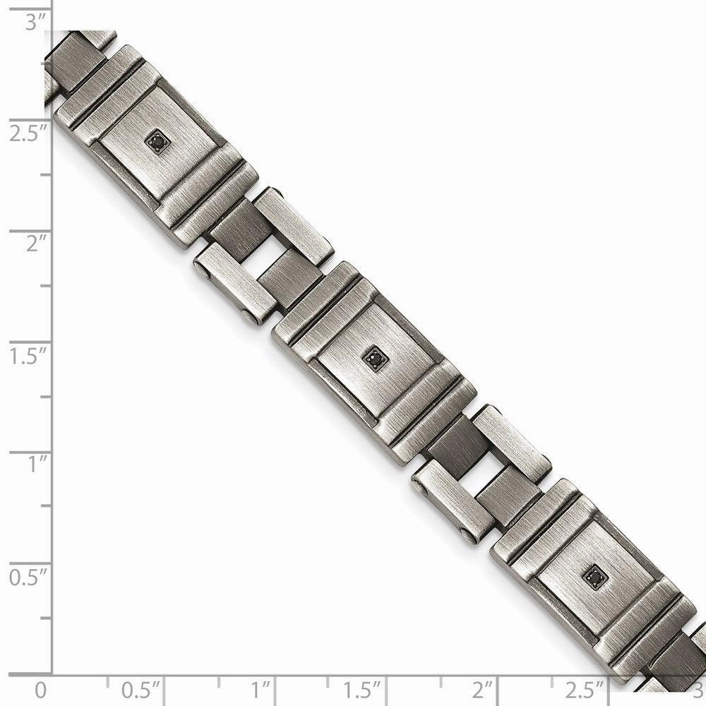 Stainless Steel Antiqued Brushed CZ Bracelet