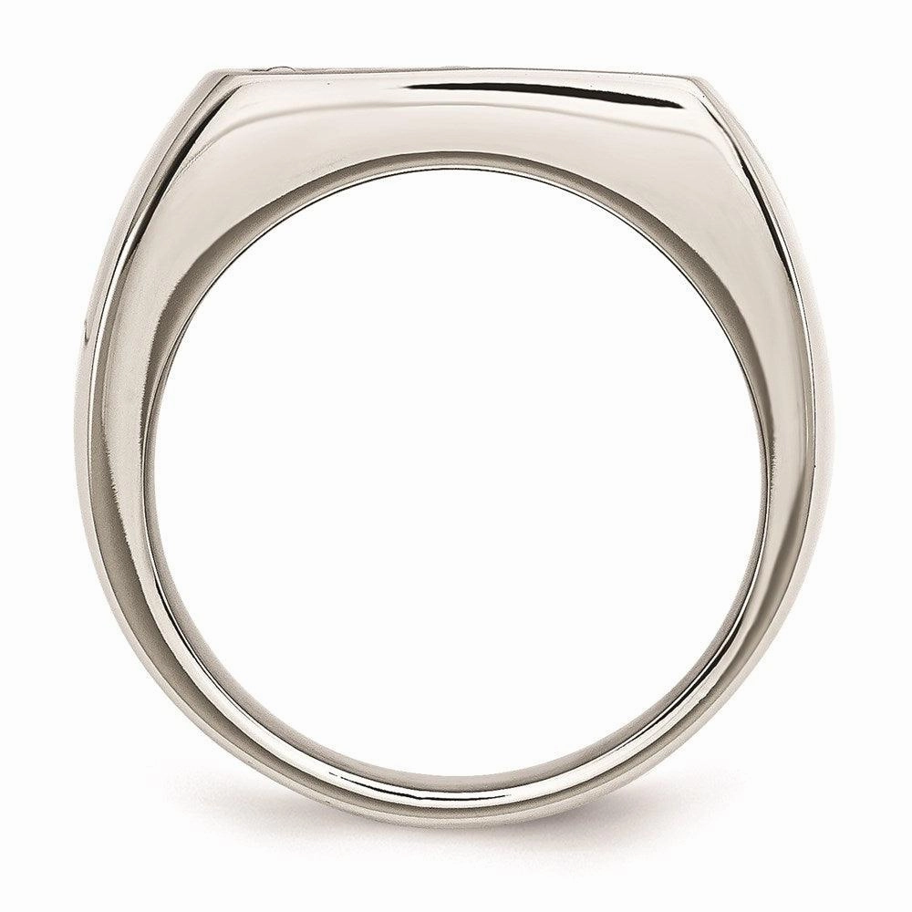 Stainless Steel Antiqued Cross Polished Ring