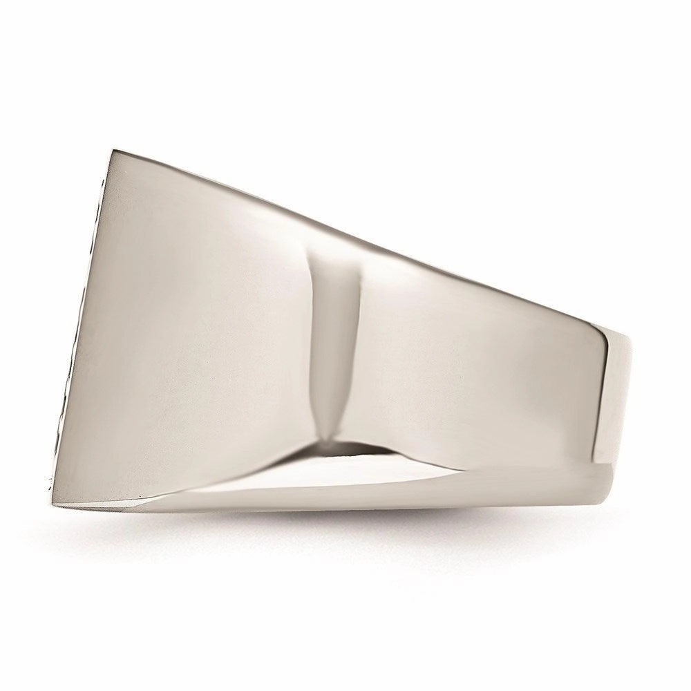 Stainless Steel Antiqued Cross Polished Ring