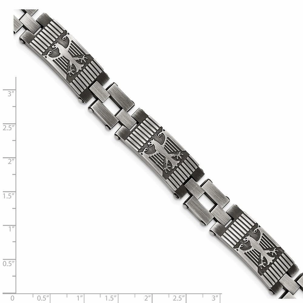 Stainless Steel Antiqued Polished and Brushed Bracelet