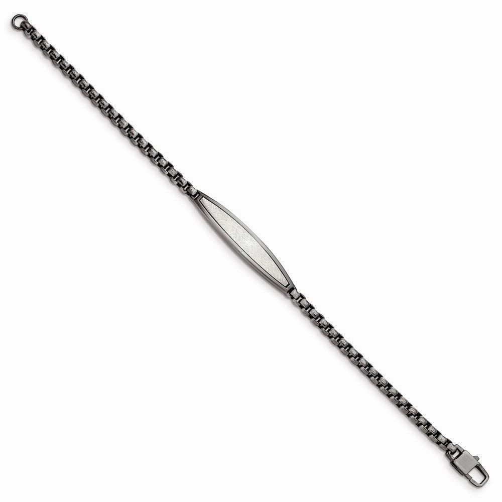 Stainless Steel Antiqued White Bronze Plated Scratch Finish  8.5in Bracelet