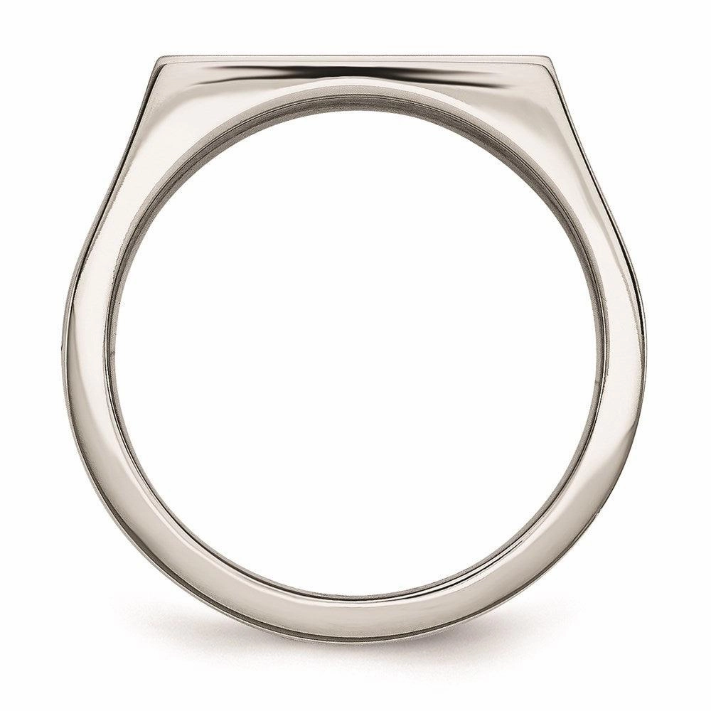 Stainless Steel Black & White Diamond Ring