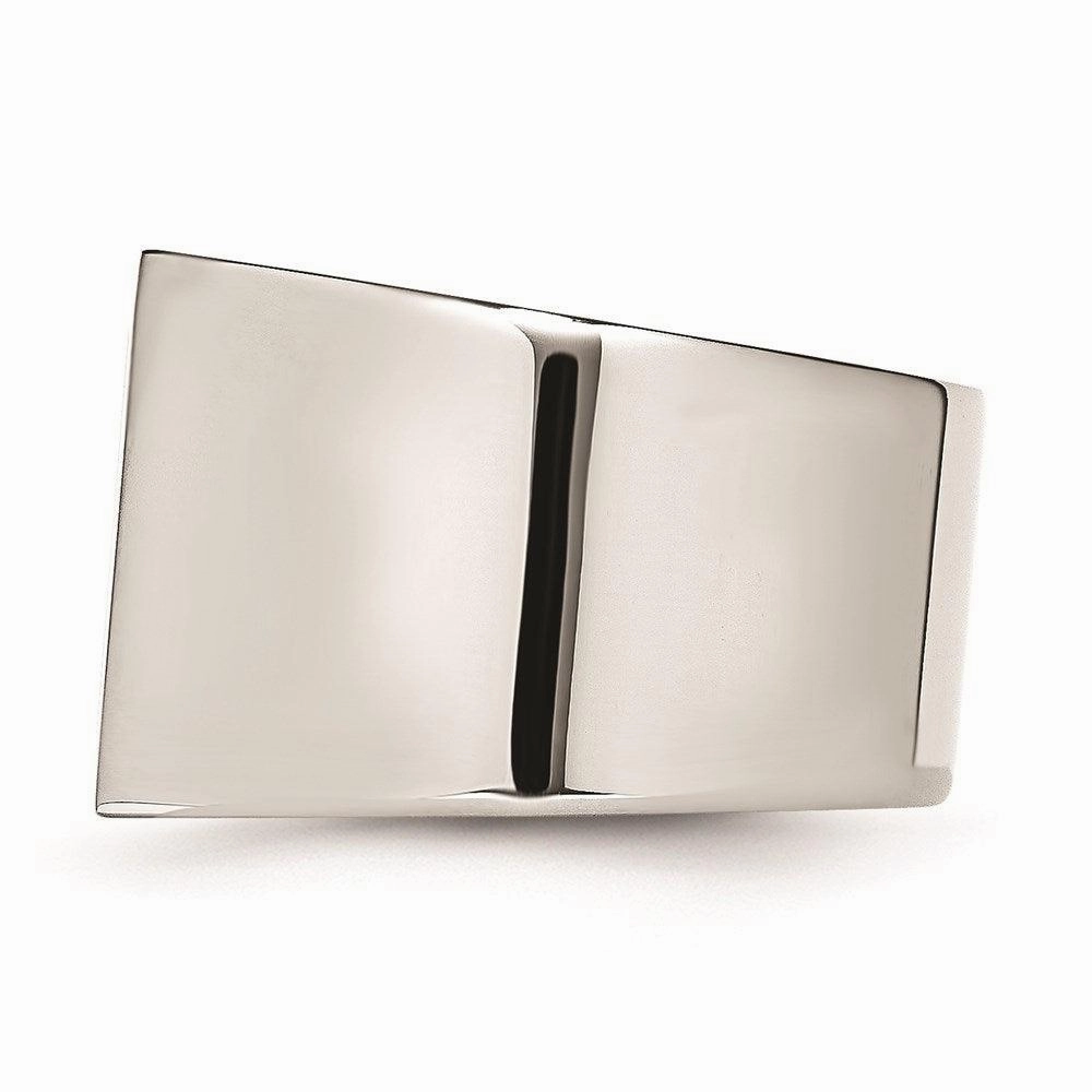Stainless Steel Black & White Diamond Ring