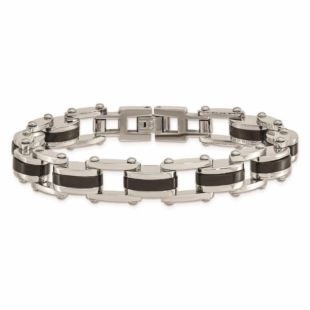Stainless Steel Black IP-plated 8.50in Bracelet