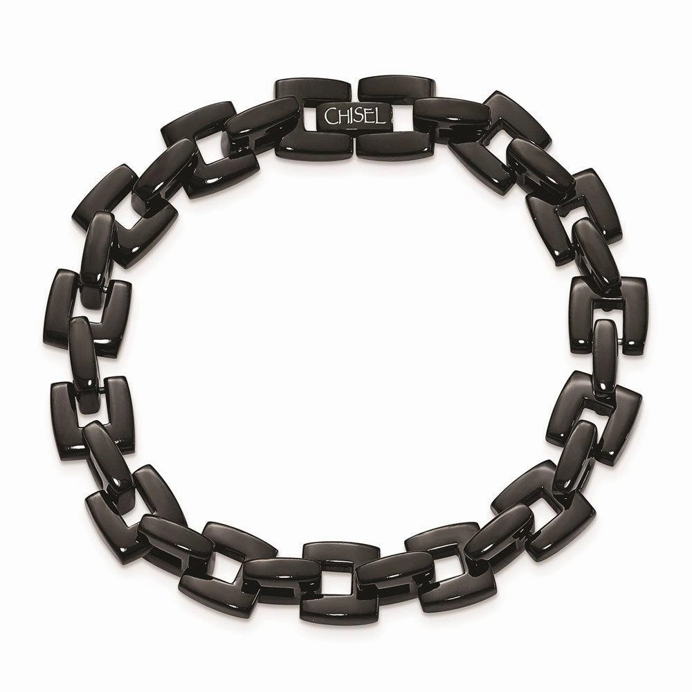 Stainless Steel Black IP-plated 8.5in Bracelet