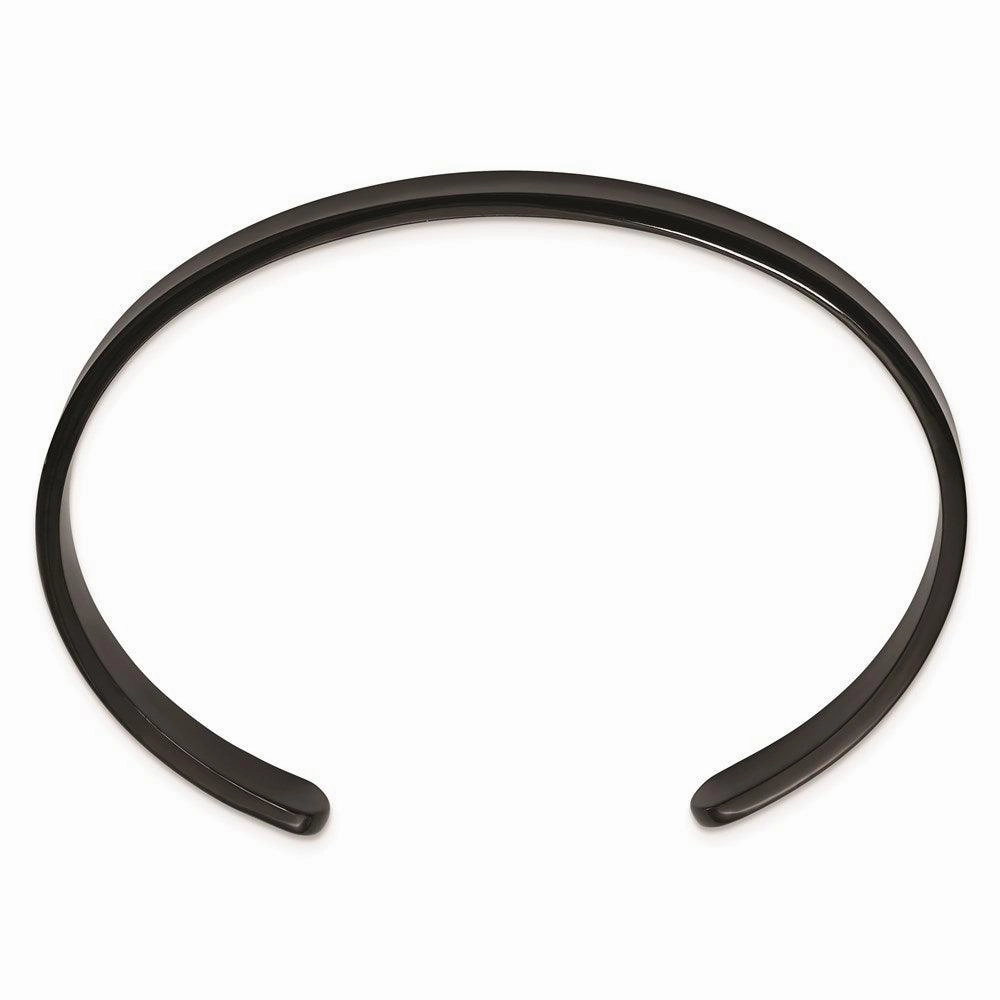 Stainless Steel Black IP-plated Cuff Bangle