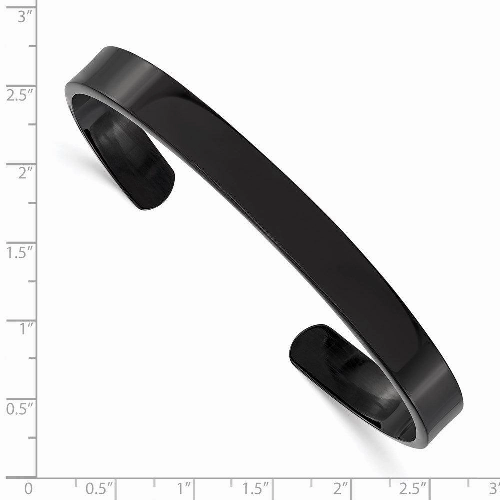 Stainless Steel Black IP-plated Cuff Bangle