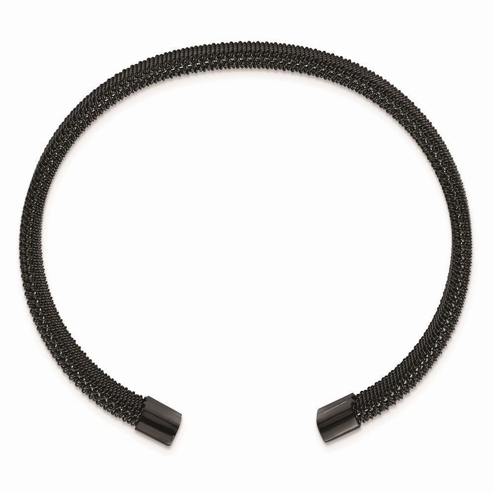 Stainless Steel Black IP plated Mesh Cuff Bracelet