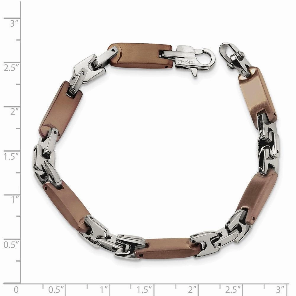 Stainless Steel Brown IP-plated 8.25in Bracelet