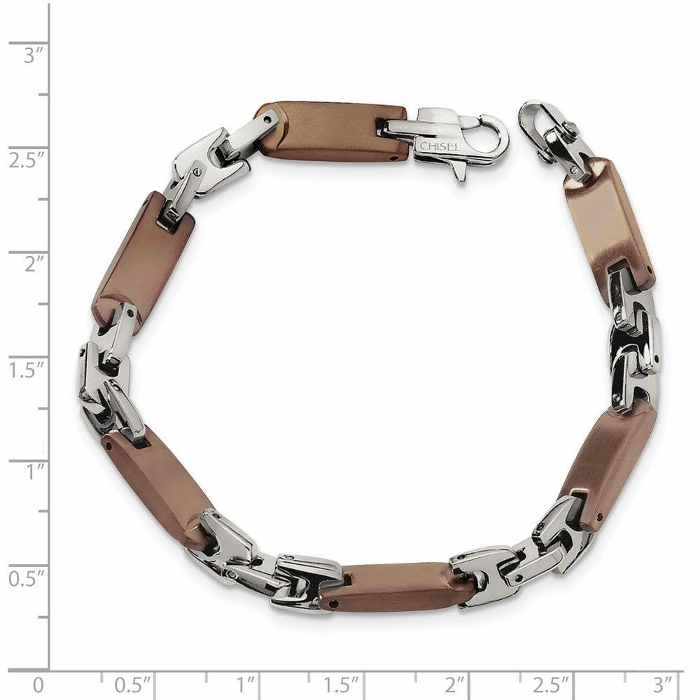Stainless Steel Brown IP-plated 8.25in Bracelet