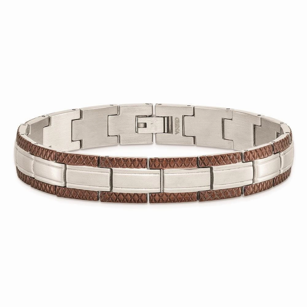Stainless Steel Brown IP-plated 8.75in Bracelet