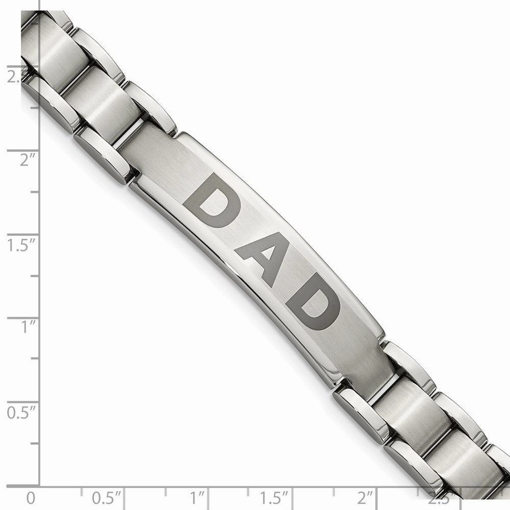 Stainless Steel Brushed & Polished Dad Bracelet