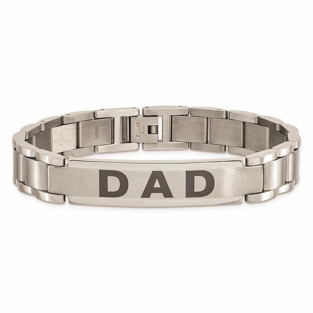 Stainless Steel Brushed & Polished Dad Bracelet