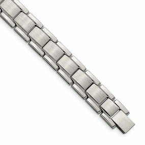 Stainless Steel Brushed and Polished 8.25in Link Bracelet