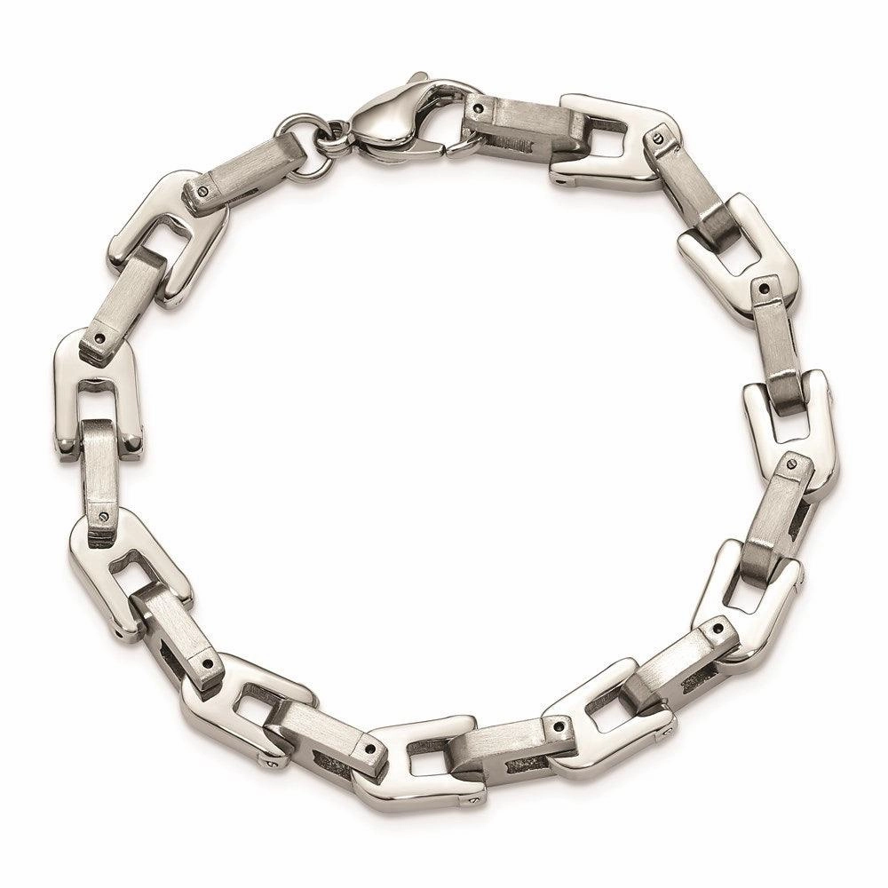 Stainless Steel Brushed and Polished 8.5in Bracelet
