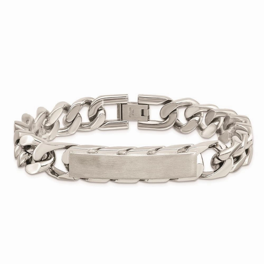 Stainless Steel Brushed and Polished 8.5in ID Bracelet