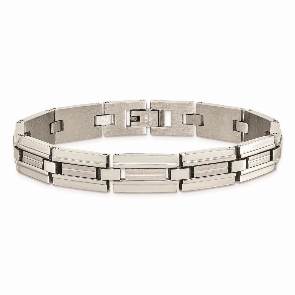 Stainless Steel Brushed and Polished 8.5in Link Bracelet