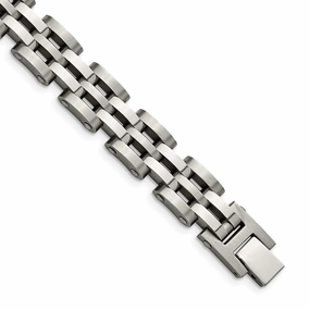Stainless Steel Brushed and Polished 8.75in Link Bracelet