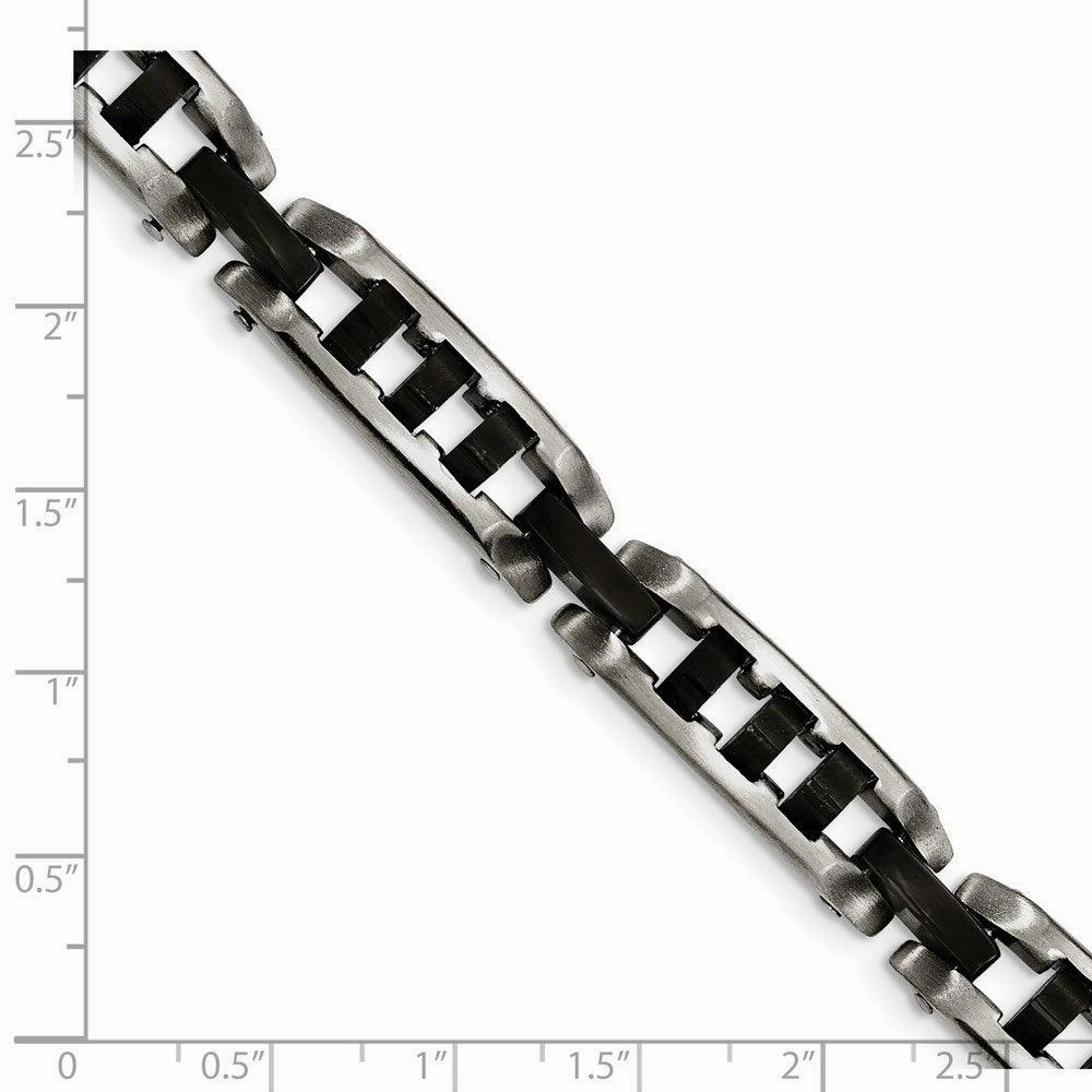 Stainless Steel Brushed and Polished Black IP-plated Bracelet