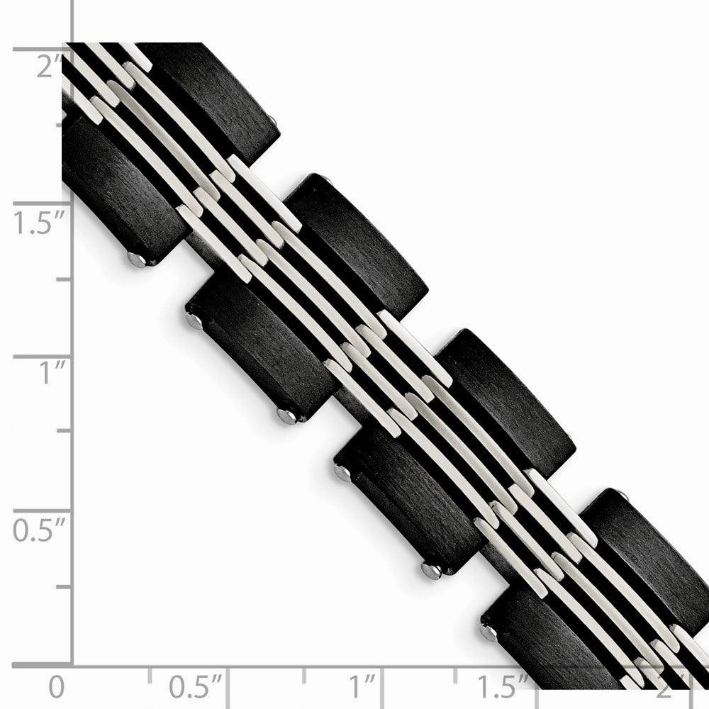 Stainless Steel Brushed and Polished Black IP-plated Bracelet