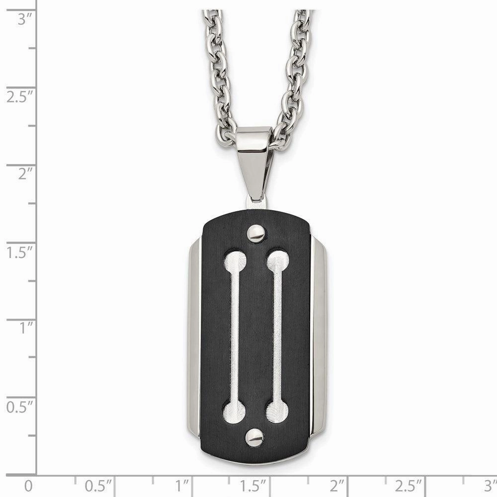 Stainless Steel Brushed and Polished Black IP-plated Necklace