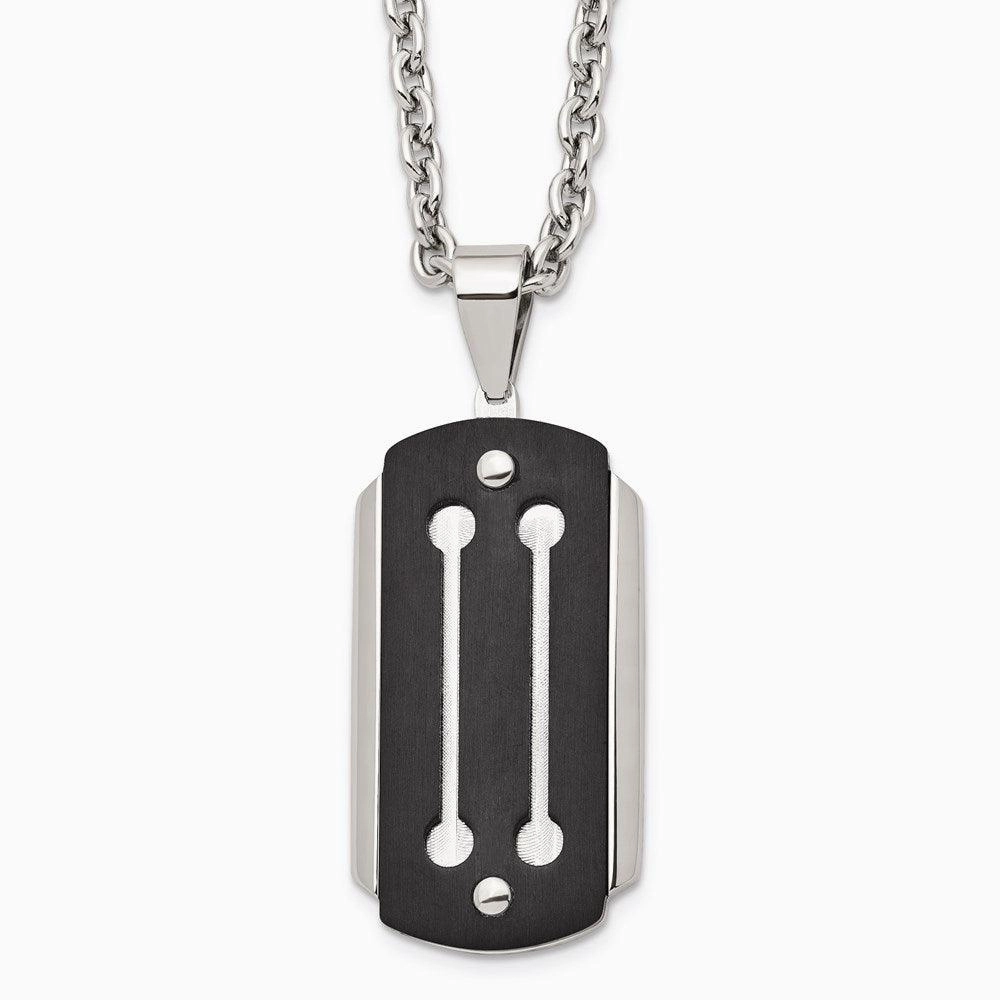 Stainless Steel Brushed and Polished Black IP-plated Necklace