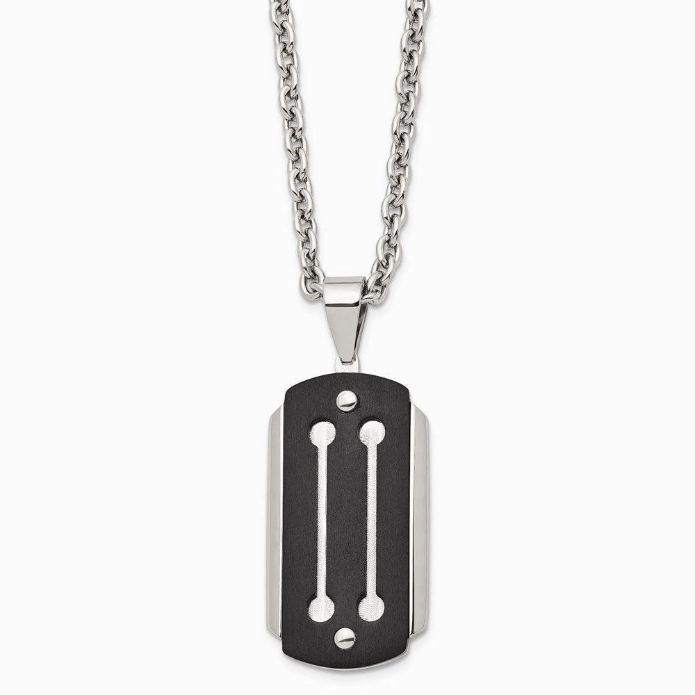 Stainless Steel Brushed and Polished Black IP-plated Necklace