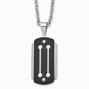 Stainless Steel Brushed and Polished Black IP-plated Necklace