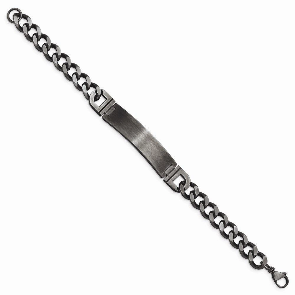 Stainless Steel Brushed Antiqued White Bronze Plated 8.75in ID Bracelet