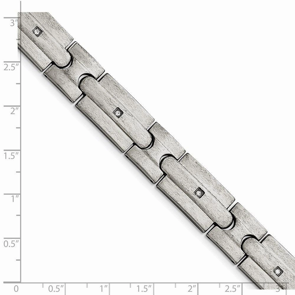 Stainless Steel Brushed CZs Bracelet