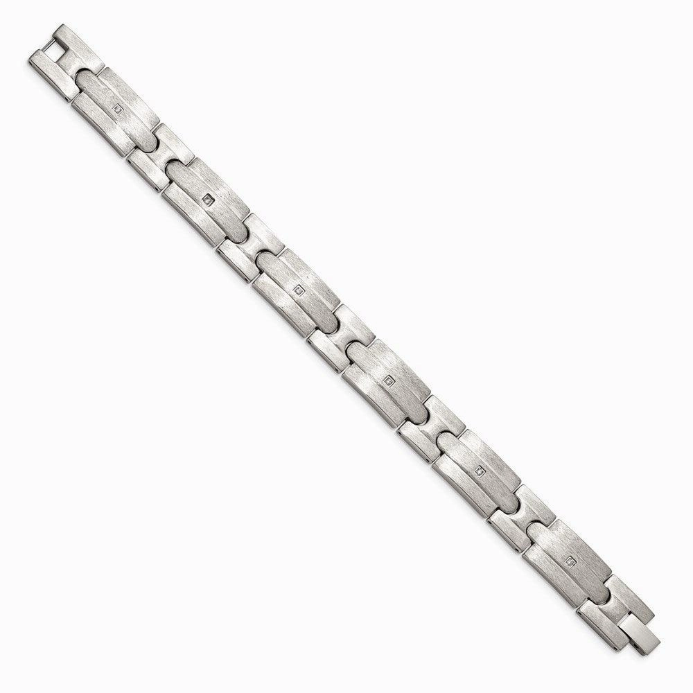 Stainless Steel Brushed CZs Bracelet