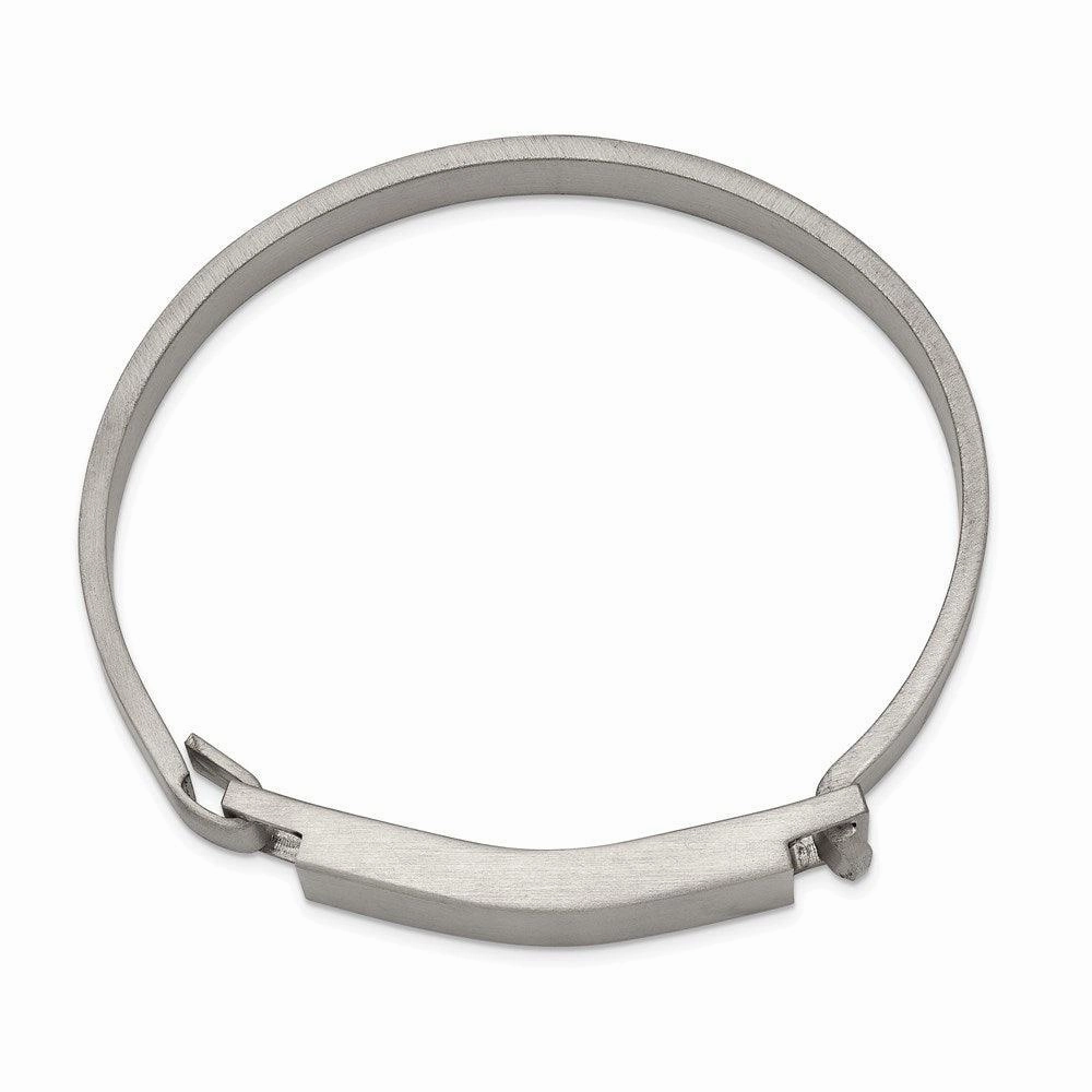 Stainless Steel Brushed ID Cuff 7.80mm Bangle