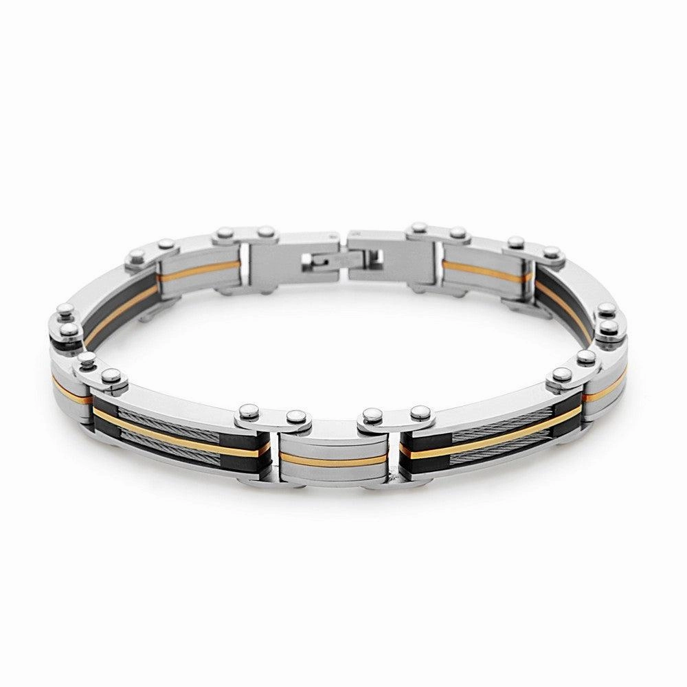 Stainless Steel Cable and GP Links Bracelet, 8.5"