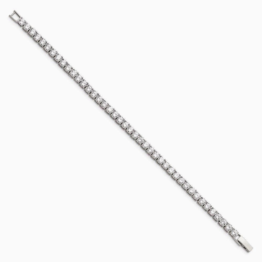 Stainless Steel CZ 7.5in Bracelet
