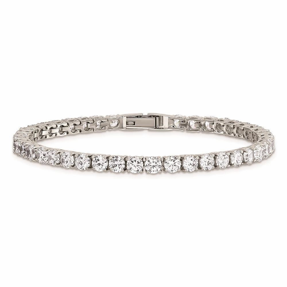 Stainless Steel CZ 7.5in Bracelet