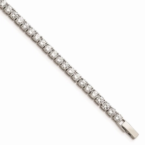 Stainless Steel CZ 7.5in Bracelet