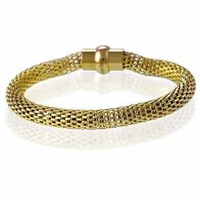 Stainless Steel GP Hollow Mesh with Magnet Lock Bracelet, 7.5"