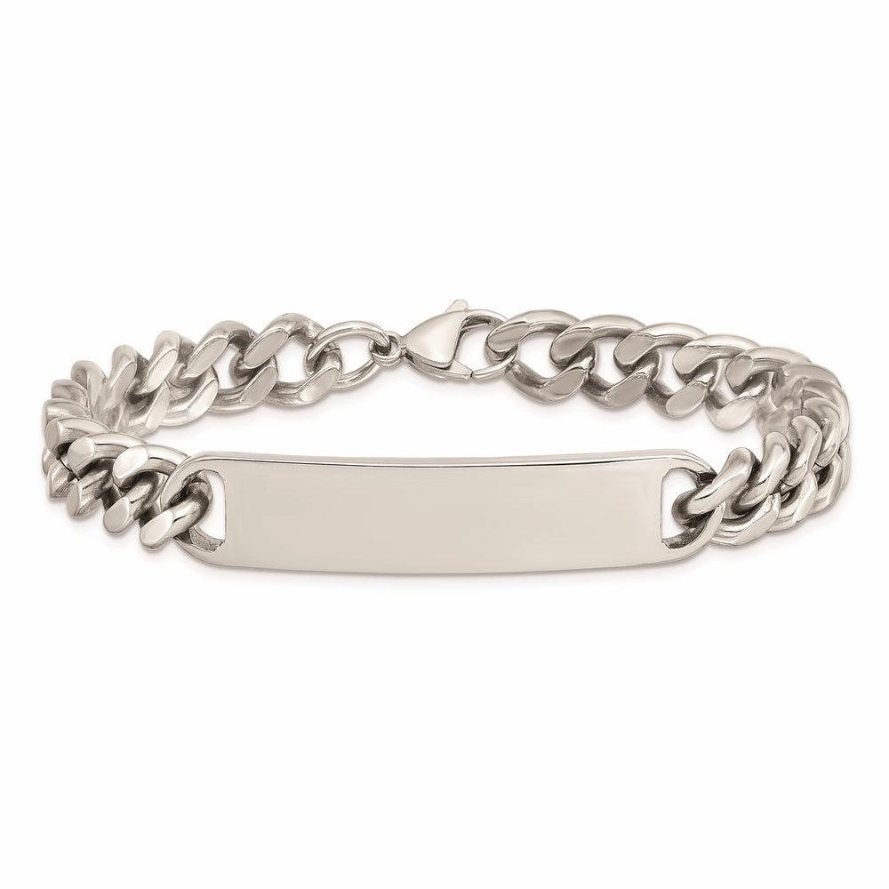 Stainless Steel ID Plate 8.5in Polished Bracelet