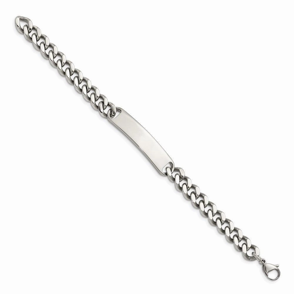 Stainless Steel ID Plate 8.5in Polished Bracelet