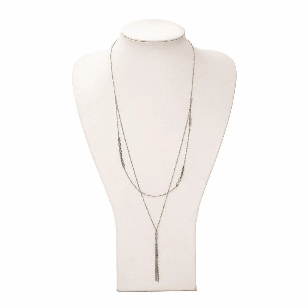 Stainless Steel Infinity Multi Strand w/2in. Ext. Necklace