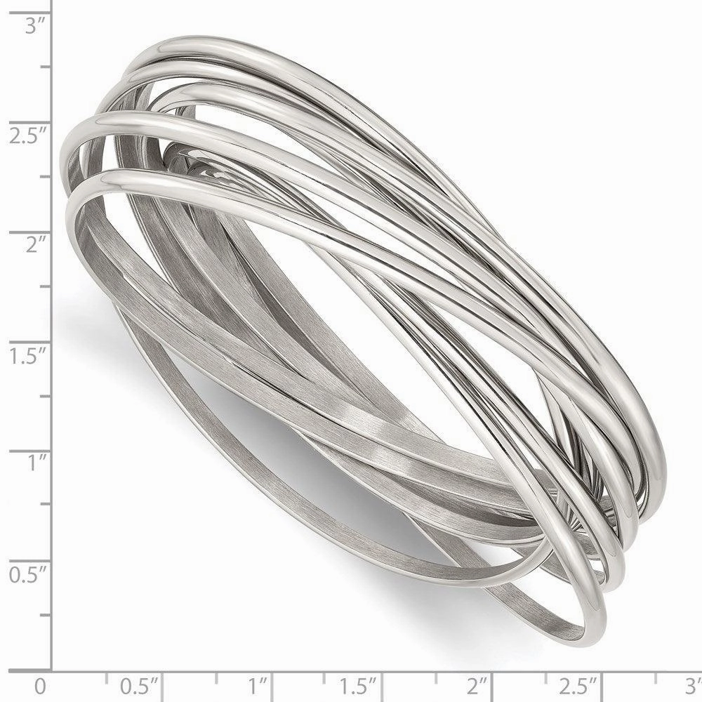 Stainless Steel Intertwined Bangle Bracelet