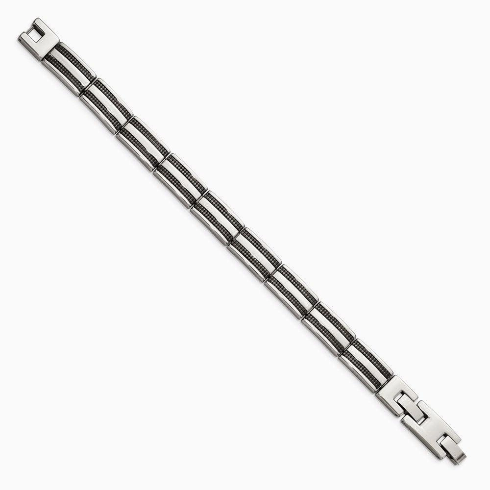 Stainless Steel IP Black-plated 8.25in Bracelet