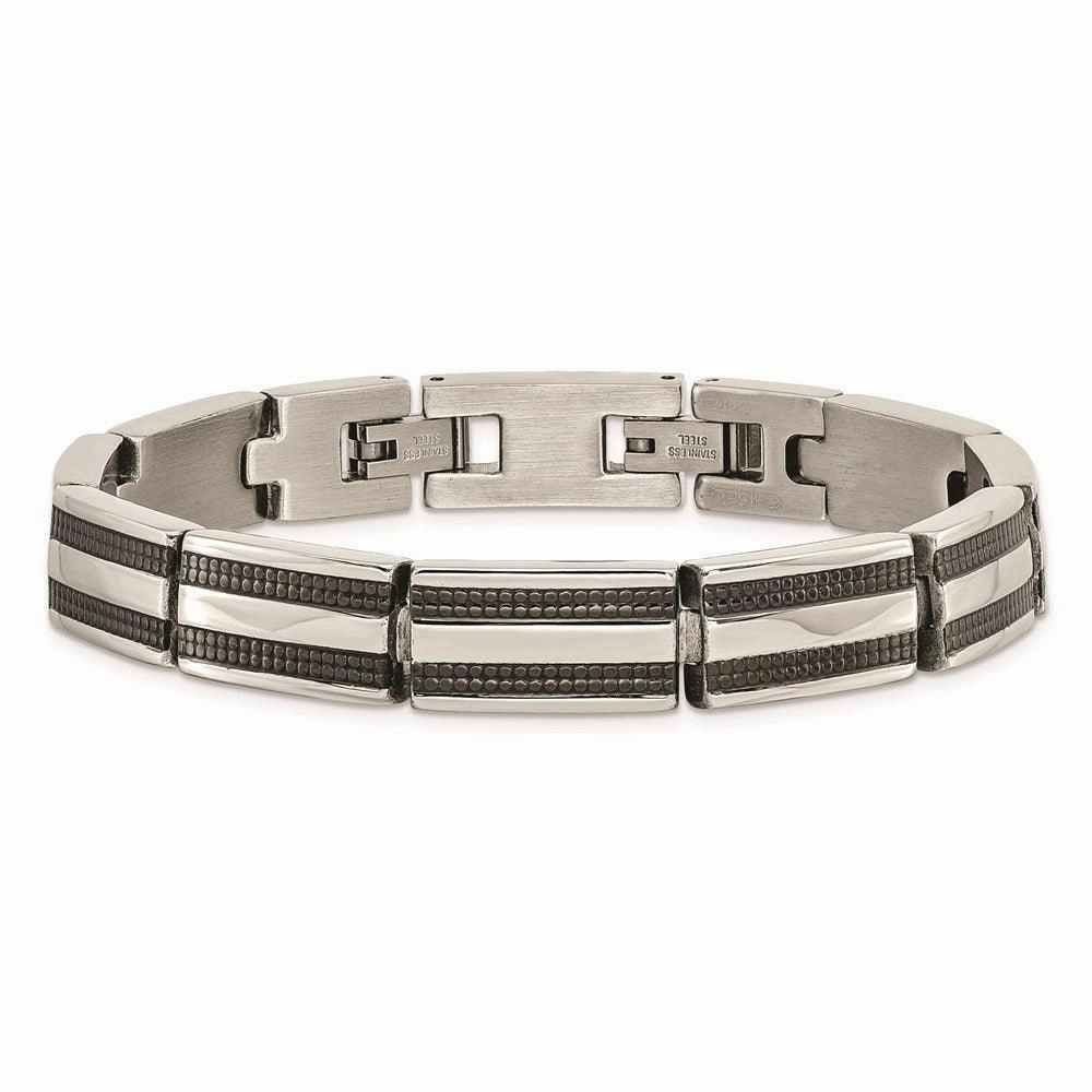 Stainless Steel IP Black-plated 8.25in Bracelet