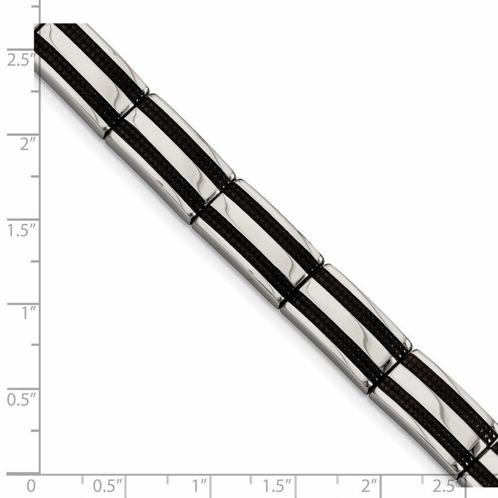 Stainless Steel IP Black-plated 8.25in Bracelet
